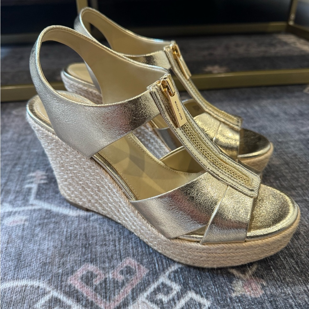 Michael Kors Gold Wedges